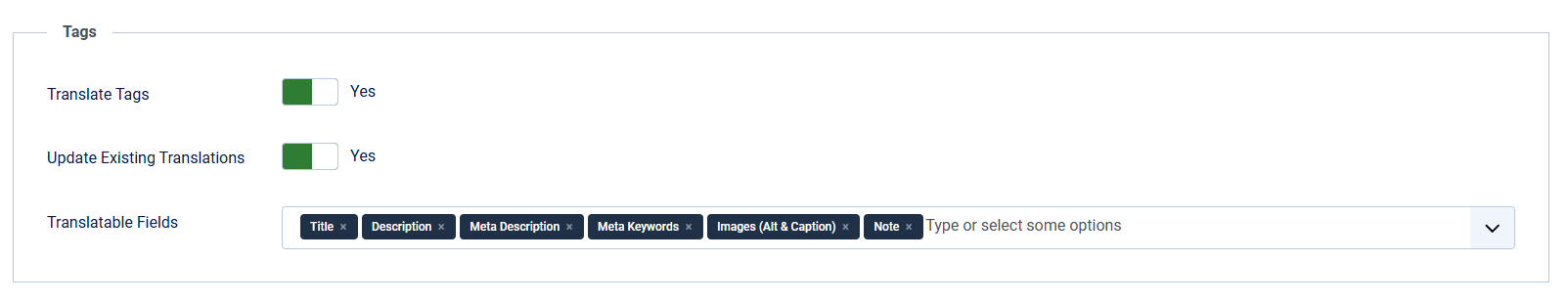 config tags