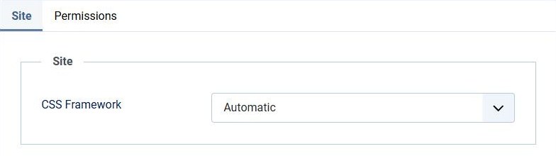 Frontend Editor options with the CSS Framework setting