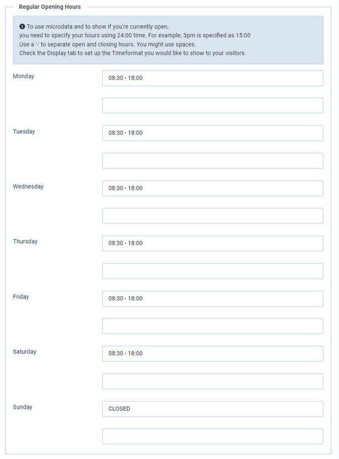 exceptional settings