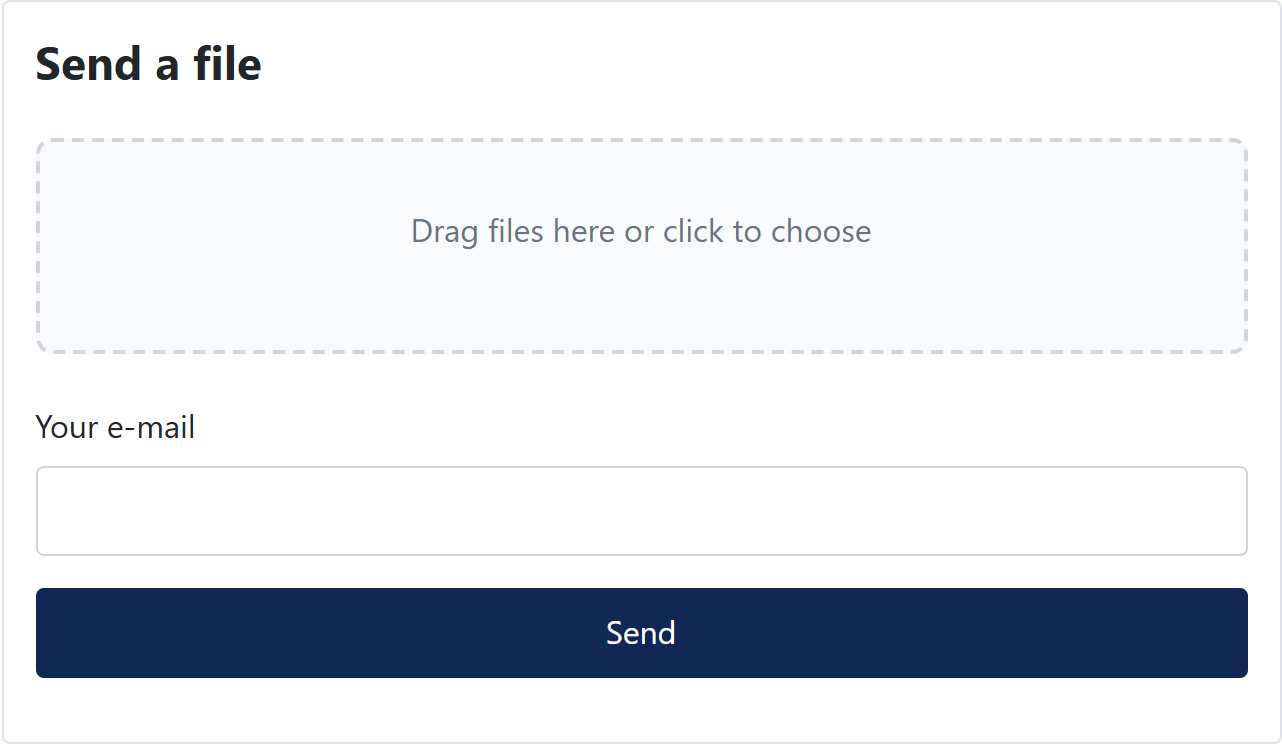 Minimal Filedrop upload form